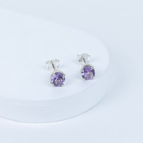 Amethyst Celestial Ellipse Earrings in 92.5 Sterling Silver