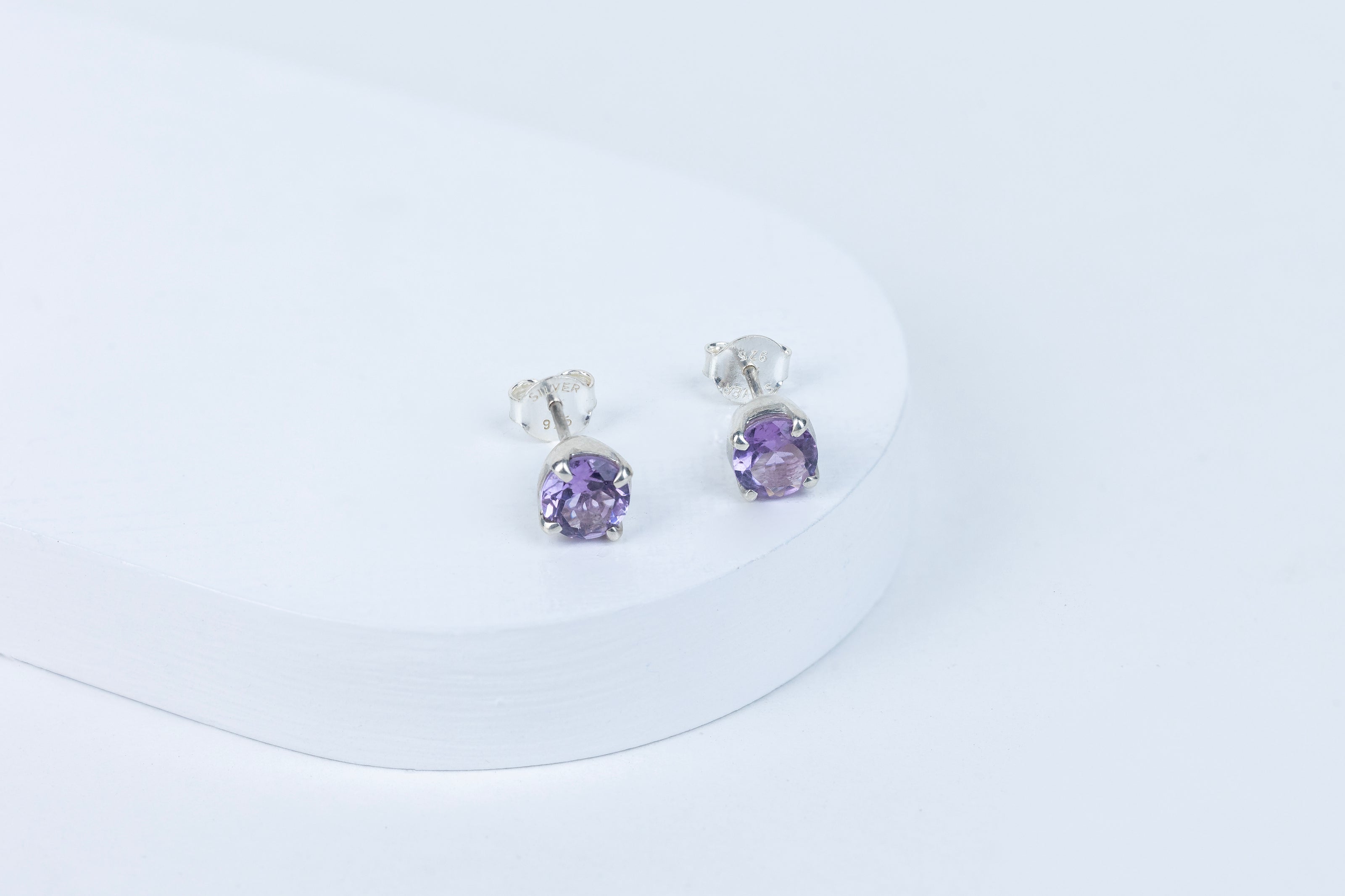 Amethyst Celestial Ellipse Earrings in 92.5 Sterling Silver