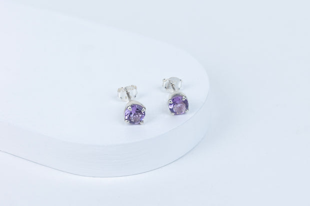 Amethyst Celestial Ellipse Earrings in 92.5 Sterling Silver