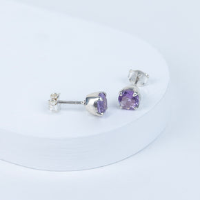 Amethyst Celestial Ellipse Earrings in 92.5 Sterling Silver