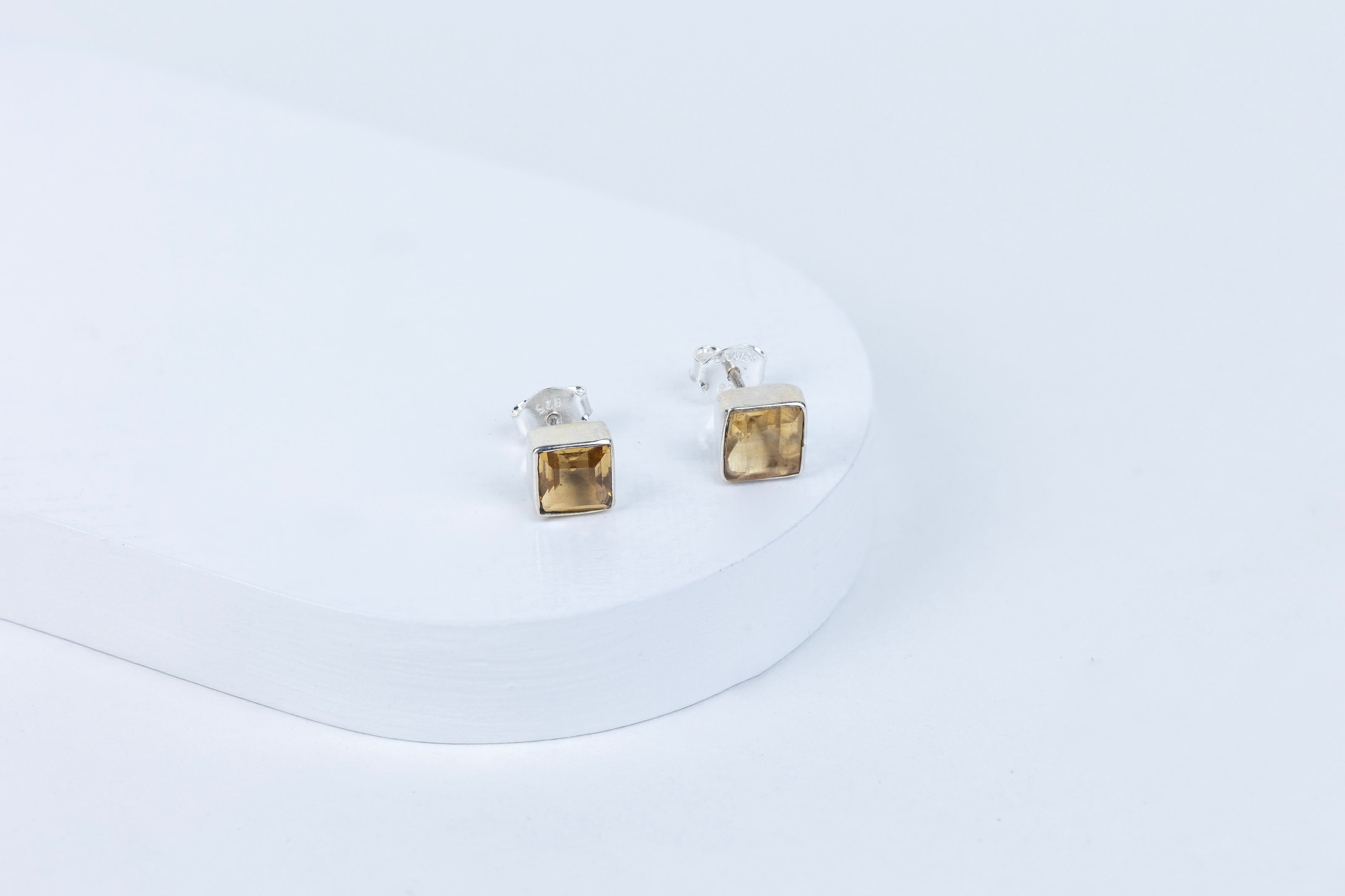 Ctirine Petite Block Earrings in 92.5 Sterling Silver
