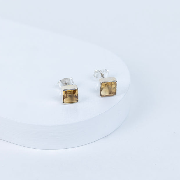 Ctirine Petite Block Earrings in 92.5 Sterling Silver
