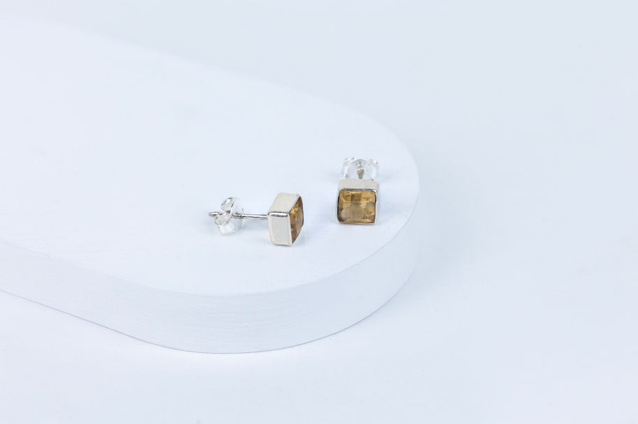 Ctirine Petite Block Earrings in 92.5 Sterling Silver
