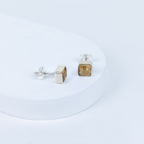 Ctirine Petite Block Earrings in 92.5 Sterling Silver