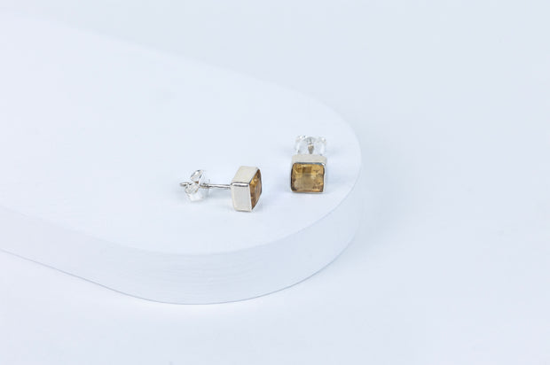 Ctirine Petite Block Earrings in 92.5 Sterling Silver