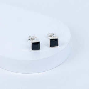 Black Onyx Regal Edge Earrings in 92.5 Sterling Silver