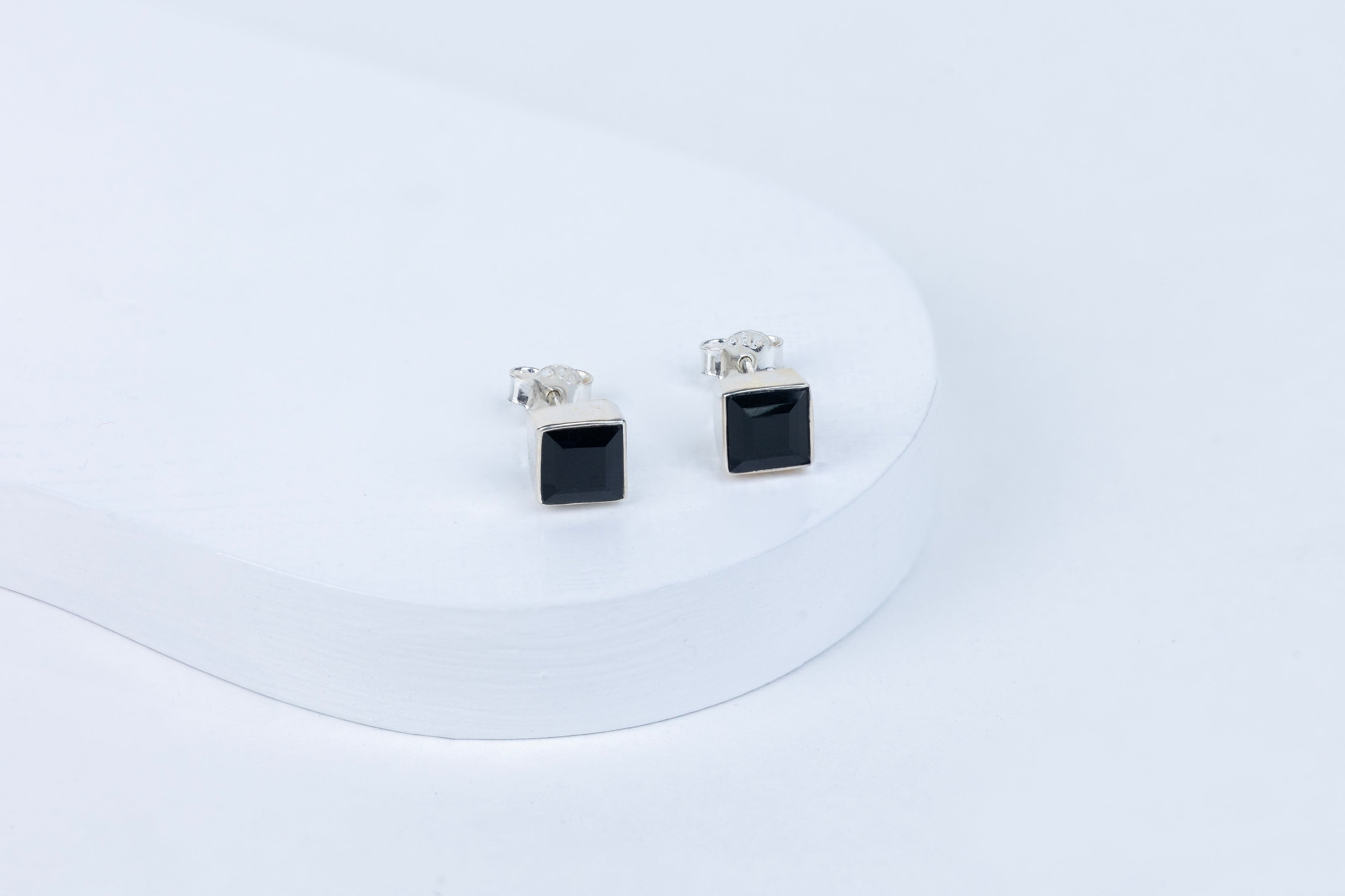 Black Onyx Regal Edge Earrings in 92.5 Sterling Silver