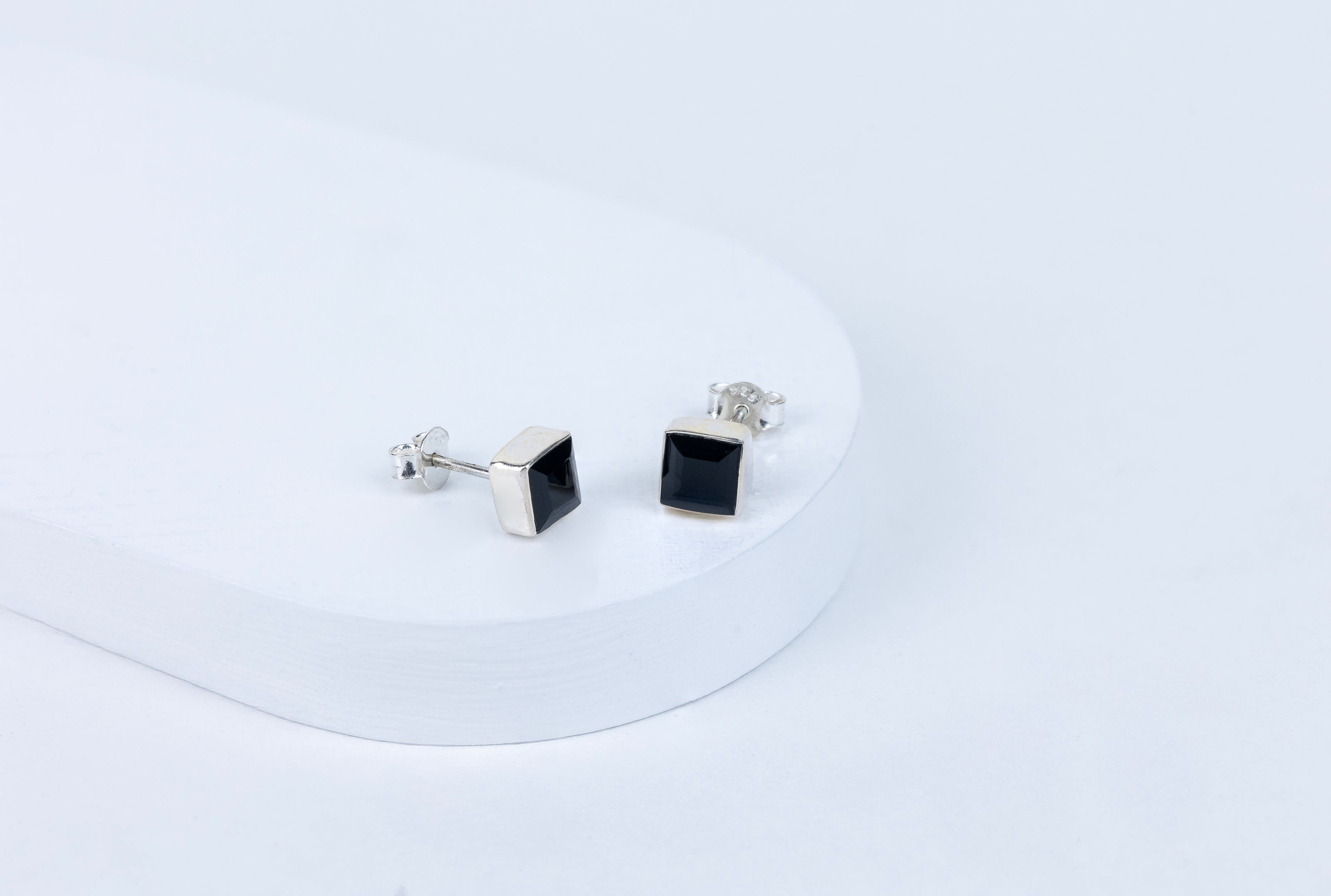 Black Onyx Regal Edge Earrings in 92.5 Sterling Silver