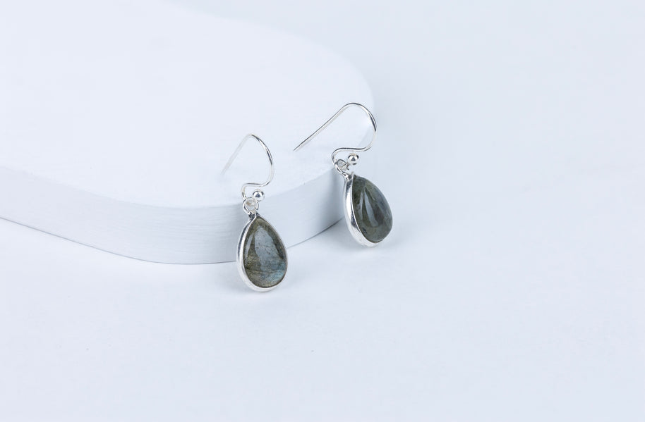 Laborodite Teardrop Danglings in 92.5 Sterling Silver