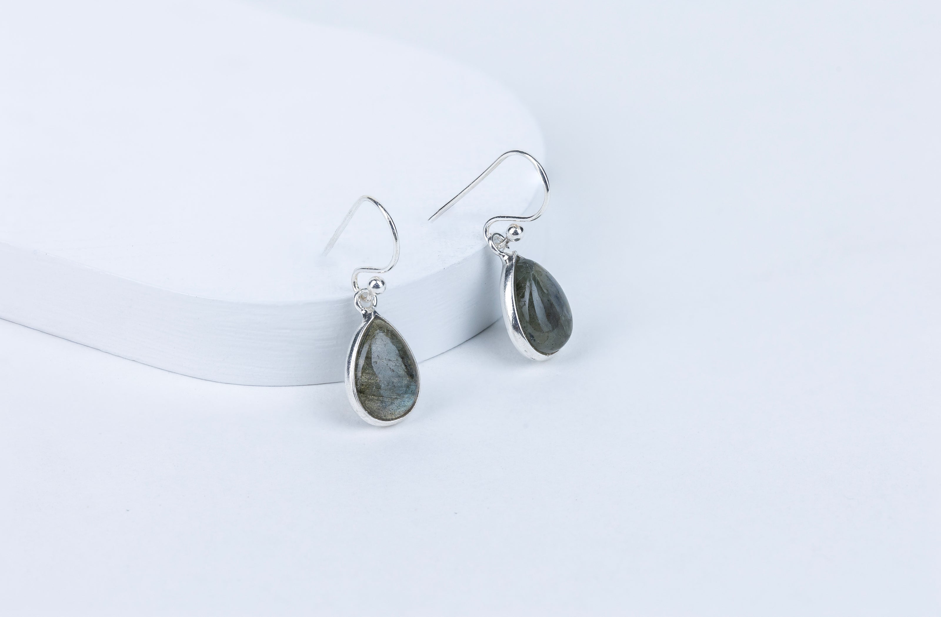 Laborodite Teardrop Danglings in 92.5 Sterling Silver