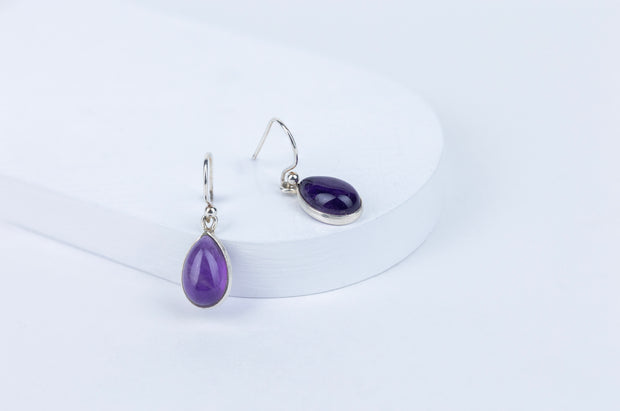 Amethyst Teardrop Danglings in 92.5 Sterling Silver