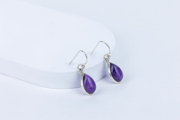 Amethyst Teardrop Danglings in 92.5 Sterling Silver