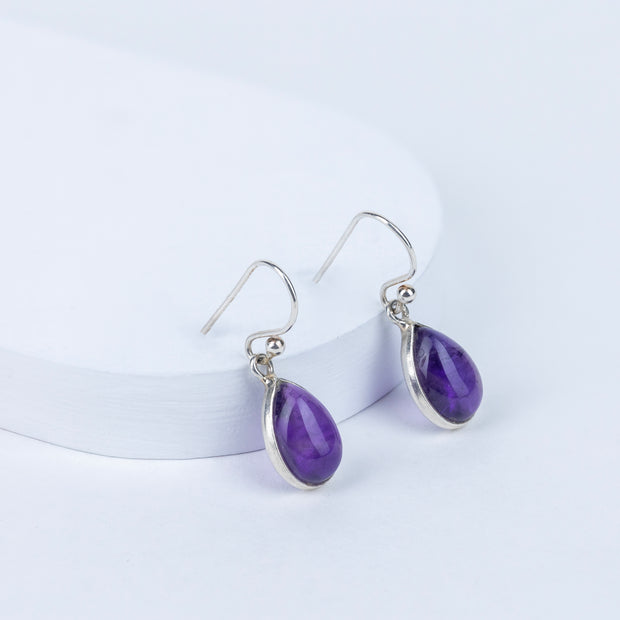 Amethyst Teardrop Danglings in 92.5 Sterling Silver