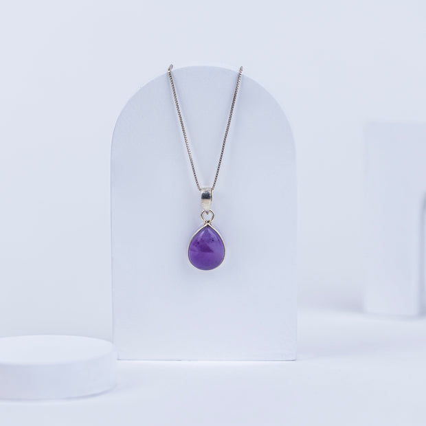 Amethyst Teardrop Pendant in 92.5 Sterling Silver