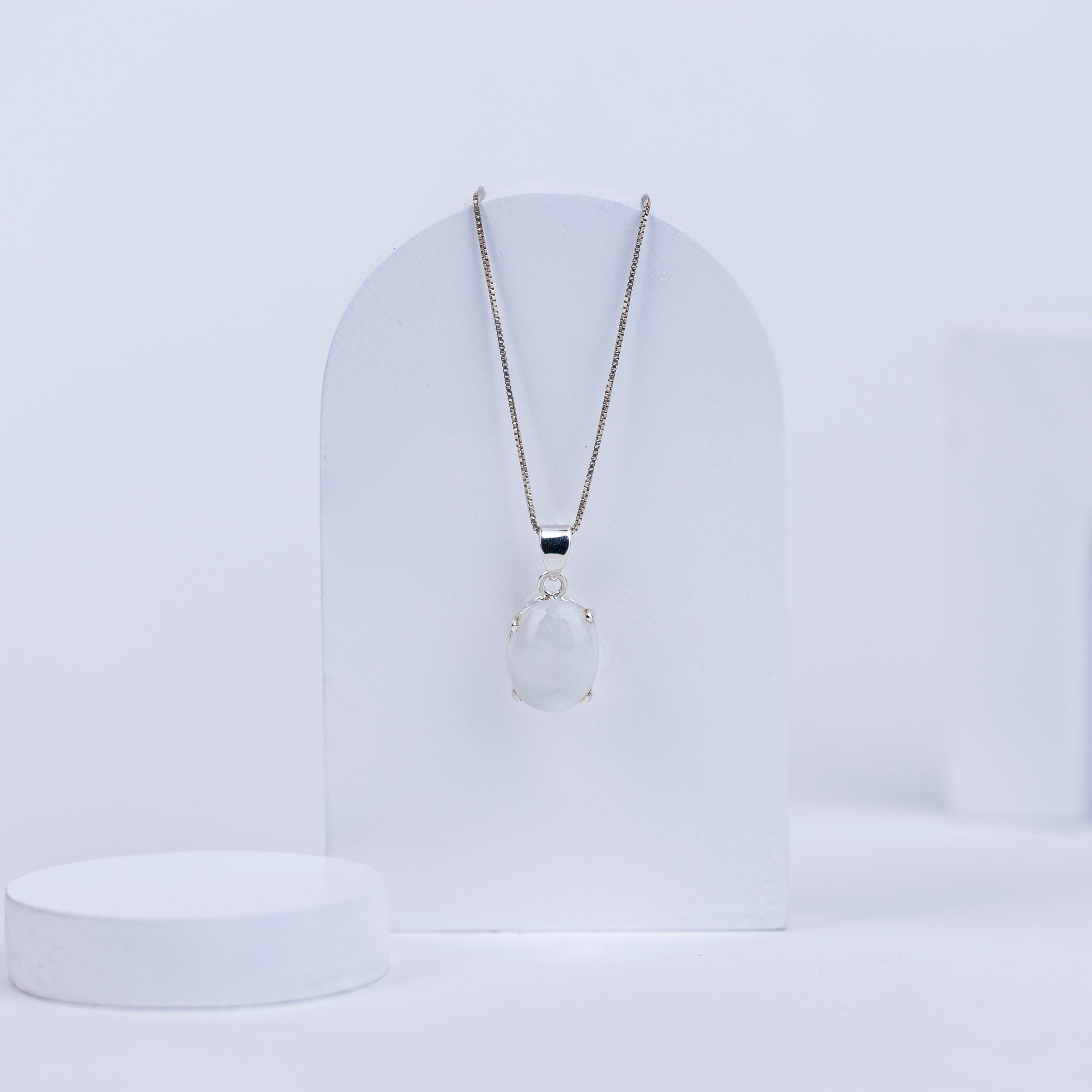 Moonstone Teardrop Pendant in 92.5 Sterling Silver