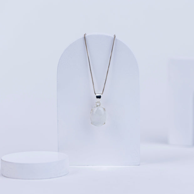 Moonstone Teardrop Pendant in 92.5 Sterling Silver