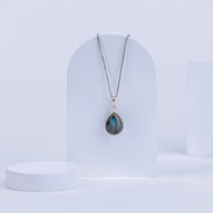 Laborodite Teardrop Pendant in 92.5 Sterling Silver