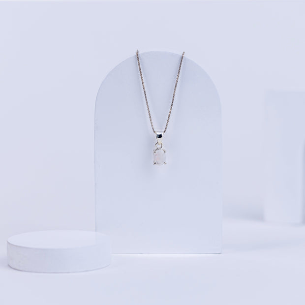Moonstone Ellipse Pendant in 92.5 Sterling Silver