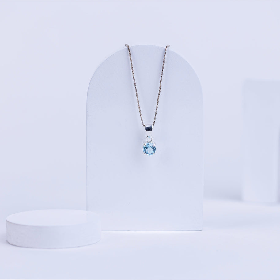 Blue Topaz Statement Pendant in 92.5 Sterling Silver