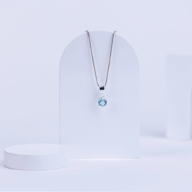 Blue Topaz Statement Pendant in 92.5 Sterling Silver