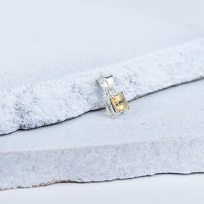 Citrine Radiant Frame Pendant in 92.5 Sterling Silver