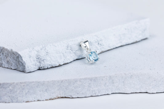 Blue Topaz Statement Pendant in 92.5 Sterling Silver