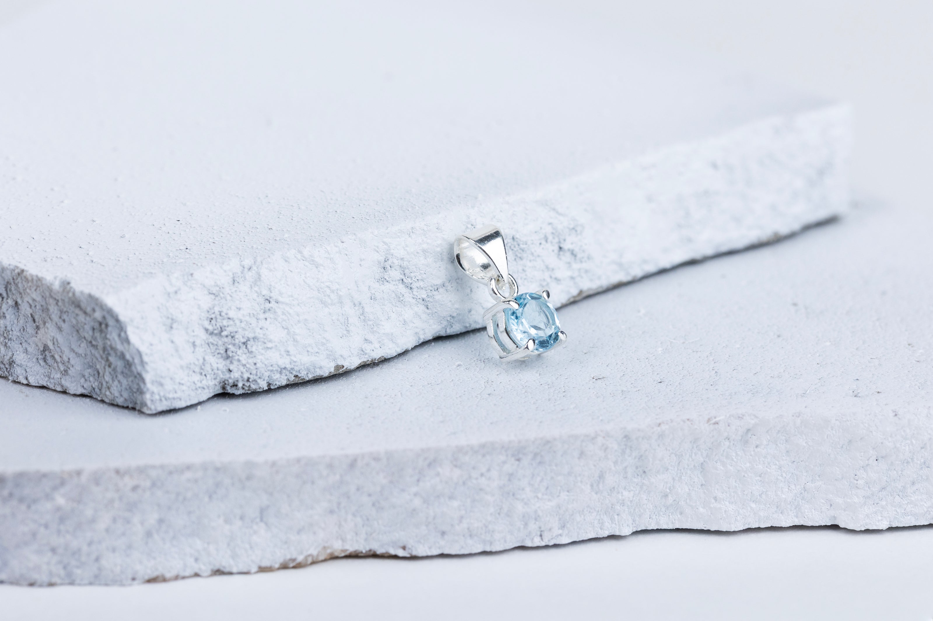 Blue Topaz Statement Pendant in 92.5 Sterling Silver
