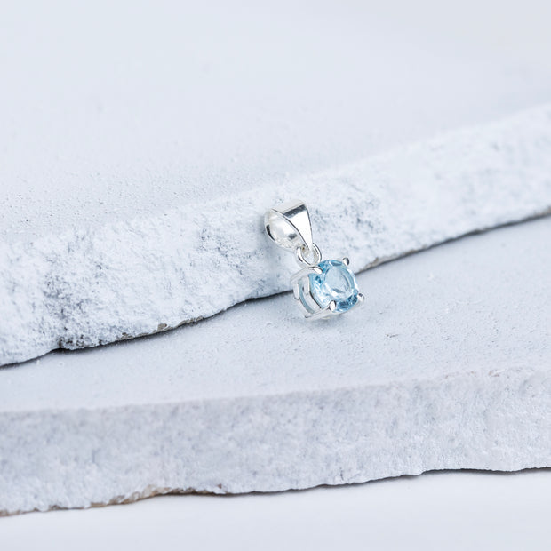Blue Topaz Statement Pendant in 92.5 Sterling Silver