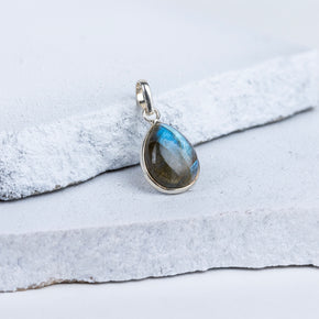 Laborodite Teardrop Pendant in 92.5 Sterling Silver