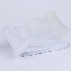 Triple Moon Carved Selenite Bowl