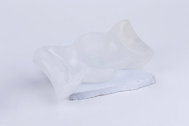 Triple Moon Carved Selenite Bowl