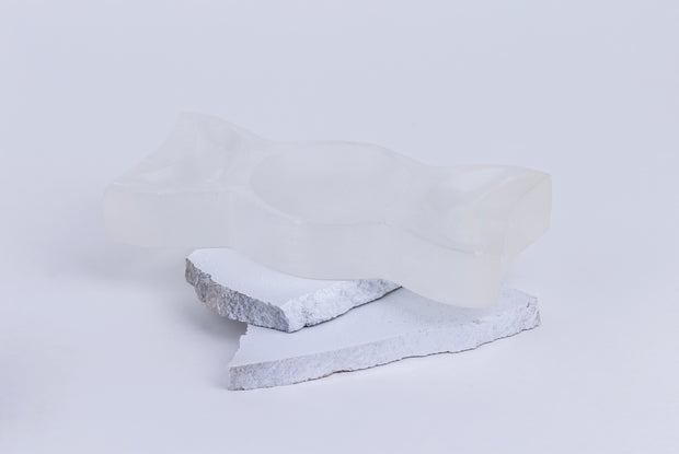 Triple Moon Carved Selenite Bowl
