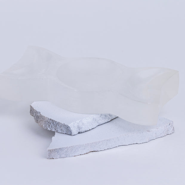 Triple Moon Carved Selenite Bowl