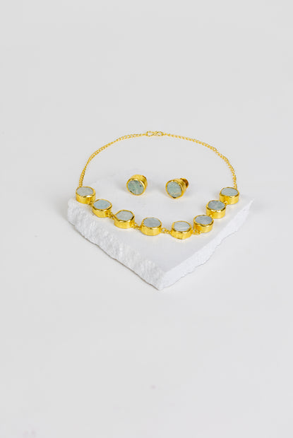 Aquamarine necklace set