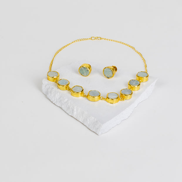 Aquamarine necklace set