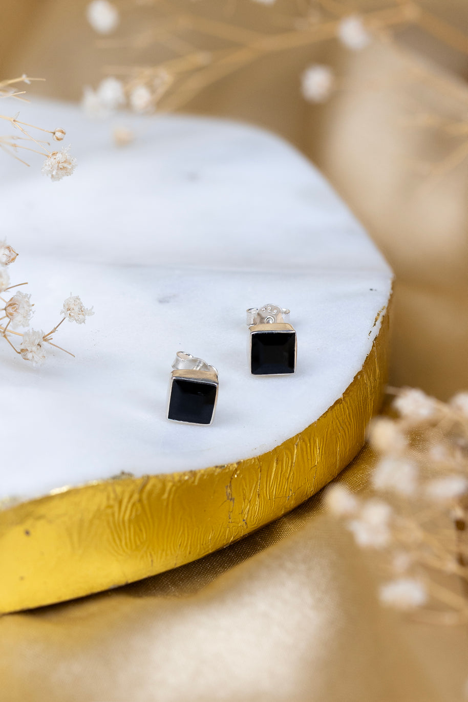 Black Onyx Regal Edge Earrings in 92.5 Sterling Silver