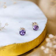 Amethyst Divine Orb Earrings in 92.5 Sterling Silver