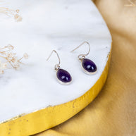 Amethyst Teardrop Danglings in 92.5 Sterling Silver