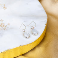 Moonstone Teardrop Danglings in 92.5 Sterling Silver