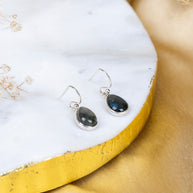Laborodite Teardrop Danglings in 92.5 Sterling Silver
