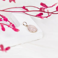 Rose Quartz Teardrop Pendant in 92.5 Sterling Silver