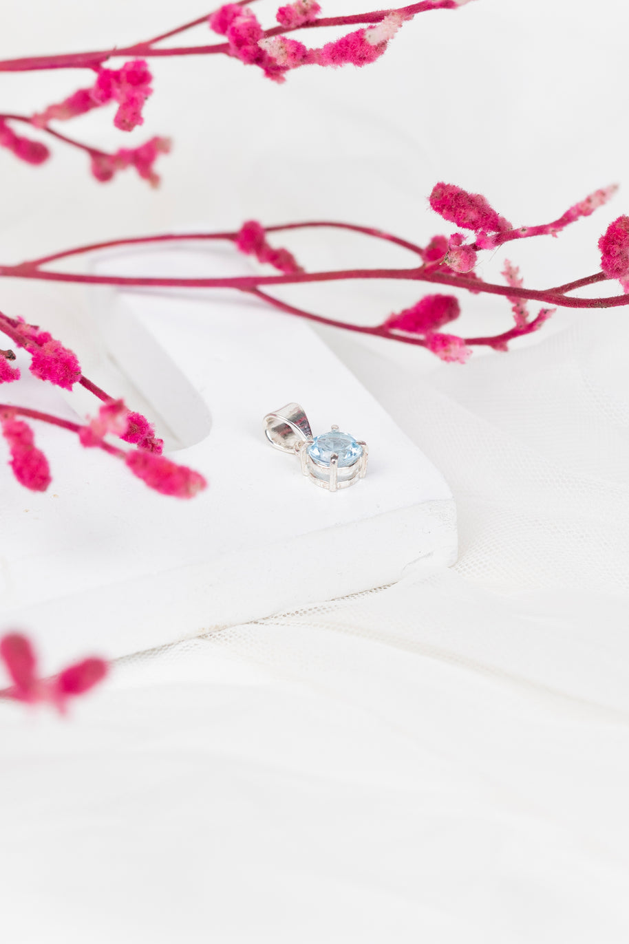 Blue Topaz Statement Pendant in 92.5 Sterling Silver