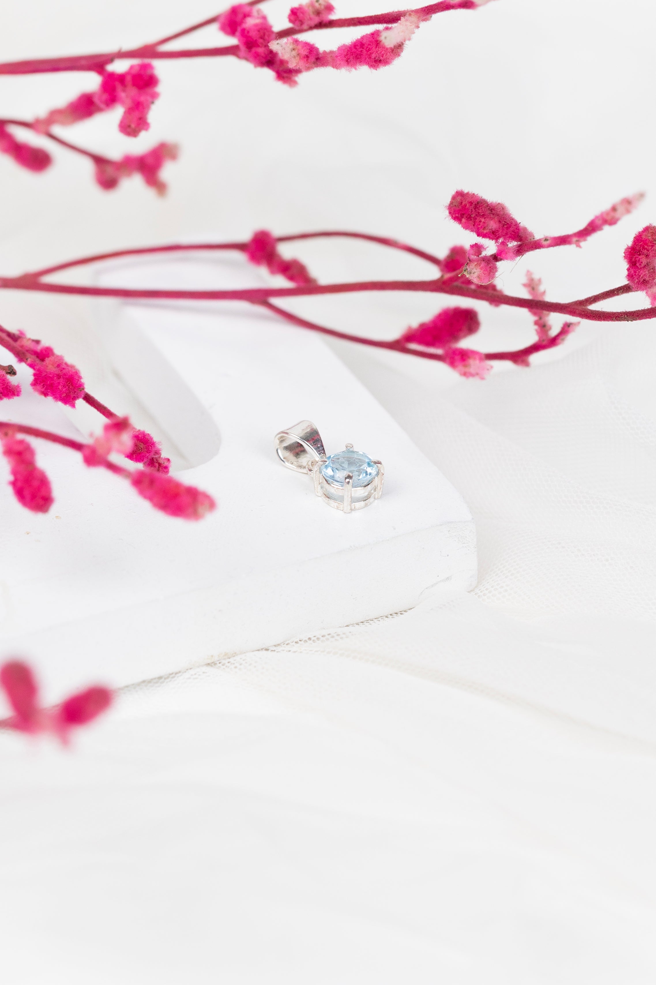 Blue Topaz Statement Pendant in 92.5 Sterling Silver