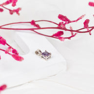 Amethyst Box Pendant in 92.5 Sterling Silver