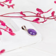 Amethyst Teardrop Pendant in 92.5 Sterling Silver