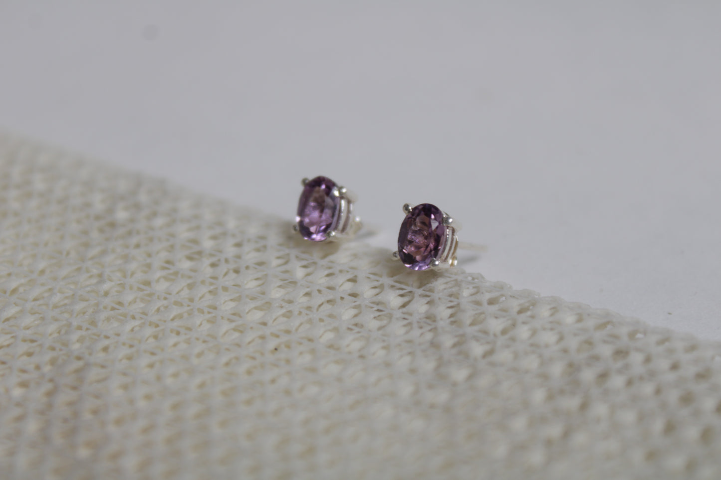 Amethyst 92.5 Sterling Silver Celestial Studs