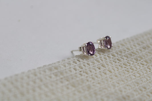 Amethyst 92.5 Sterling Silver Celestial Studs