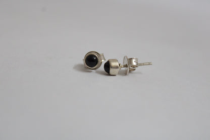 Black Tourmaline 92.5 Sterling Silver Petite Studs