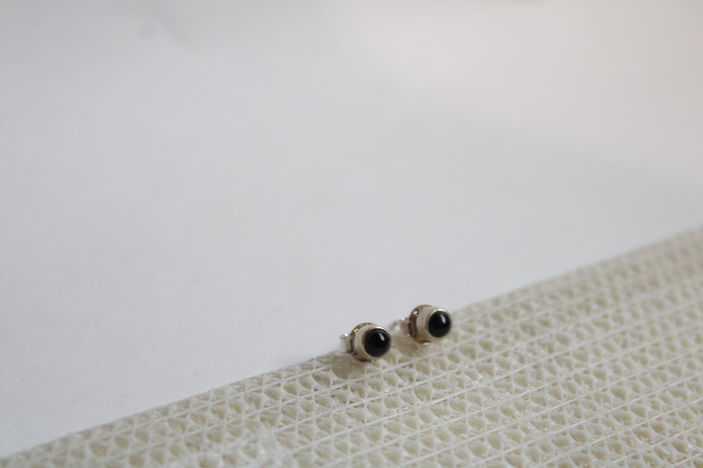 Black Tourmaline 92.5 Sterling Silver Petite Studs