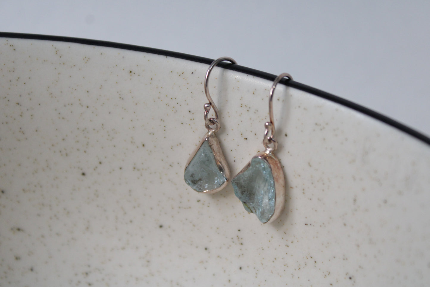 Blue Chalcedony 92.5 Sterling Silver Raw Drop Set